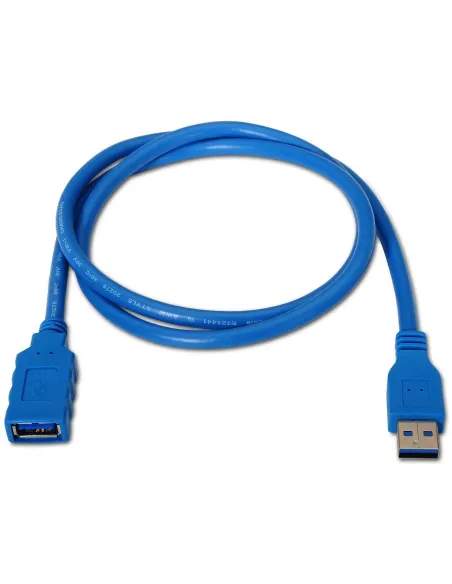 Aisens A105-0045 Cable de Extensión USB 3.2 GEN 1 (3.1 GEN 1) USB-A Macho a USB-A Hembra 1M Azul
