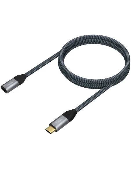 Aisens A107-0635 Cable USB 3.2 Gen 2x2 USB-C a USB-C 1M Negro Gris