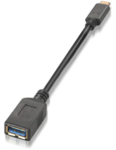 Aisens A107-0062 Cable USB 3.2 Gen 1 (3.1 Gen 1) USB-A Hembra a USB-C Macho 15 cm Negro