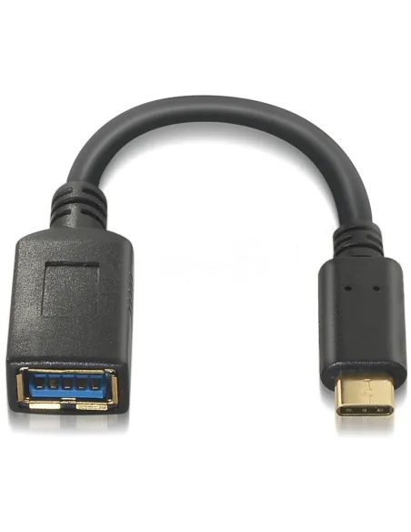Aisens A107-0062 Cable USB 3.2 Gen 1 (3.1 Gen 1) USB-A Hembra a USB-C Macho 15 cm Negro