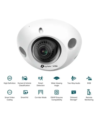 TP-Link VIGI C230I Mini Cámara de Videovigilancia de Exterior Tipo Domo IP67 2.8mm 3MP Blanca