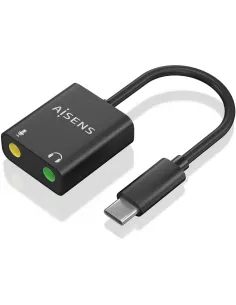 Aisens A109-0767 Conversor de Audio USB-C a Jack 3,5 mm 10 cm Negro-ADAP59160