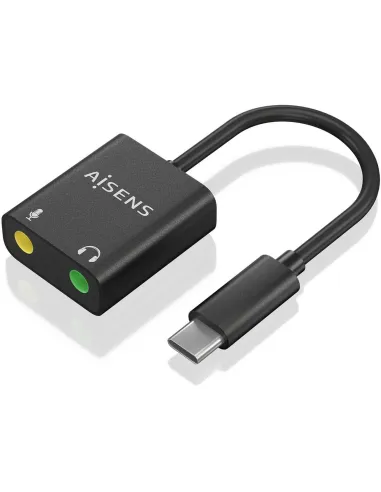 Aisens A109-0767 Conversor de Audio USB-C a Jack 3,5 mm 10 cm Negro
