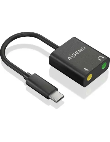 Aisens A109-0767 Conversor de Audio USB-C a Jack 3,5 mm 10 cm Negro