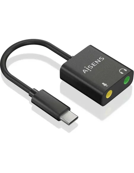 Aisens A109-0767 Conversor de Audio USB-C a Jack 3,5 mm 10 cm Negro