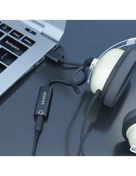 Aisens A106-0770 Conversor de Audio USB-A a Jack 3,5 mm 10 cm Negro