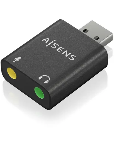 Aisens A109-0768 Conversor de Audio USB-C a Jack 3,5 mm Negro