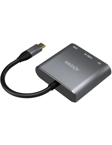 Aisens A109-0669 Conversor de Imagen USB-C a USB-C/USB-A/HDMI 4K 15 cm Gris