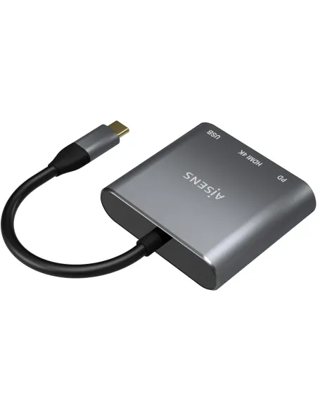 Aisens A109-0669 Conversor de Imagen USB-C a USB-C/USB-A/HDMI 4K 15 cm Gris