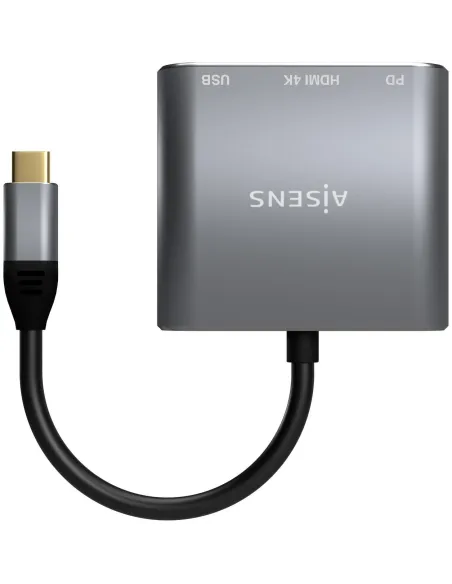 Aisens A109-0669 Conversor de Imagen USB-C a USB-C/USB-A/HDMI 4K 15 cm Gris