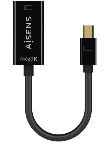 Aisens A125-0643 Conversor de Imagen Mini DisplayPort a HDMI 4K 15 cm Negro
