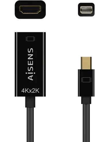 Aisens A125-0643 Conversor de Imagen Mini DisplayPort a HDMI 4K 15 cm Negro