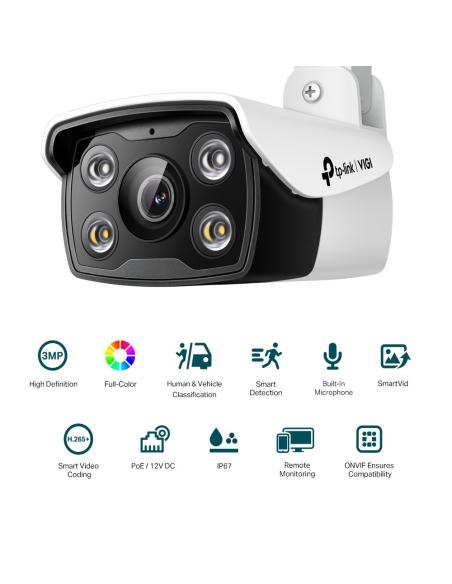 TP-Link VIGI C330 Full-Color Cámara de Videovigilancia de Exterior Tipo Bullet IP67 6mm 3MP Blanca