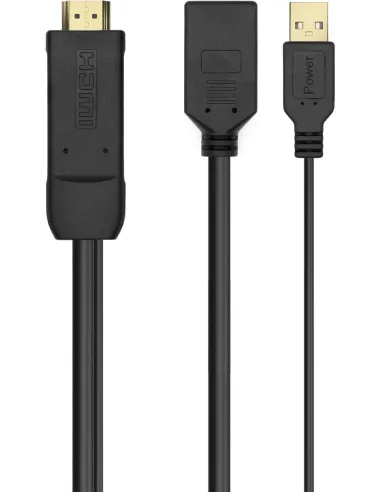 Aisens A122-0642 Conversor de Imagen USB-A PD/HDMI a DisplayPort 10 cm Negro