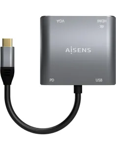 Aisens A109-0626 Conversor de Imagen USB-C a USB-A/USB-C PD/HDMI/VGA WUXGA 15 cm Gris-ADAP55171