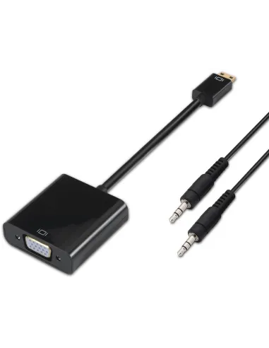 Aisens A122-0127 Conversor de Imagen Mini HDMI a SVGA/Jack 3,5 mm Full HD 10 M Negro