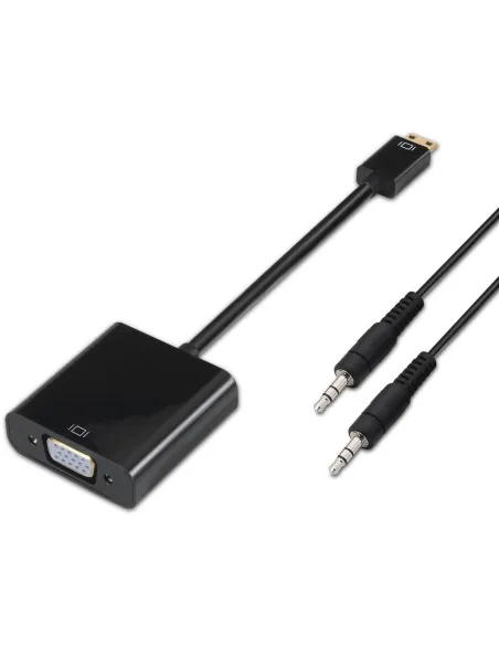 Aisens A122-0127 Conversor de Imagen Mini HDMI a SVGA/Jack 3,5 mm Full HD 10 M Negro