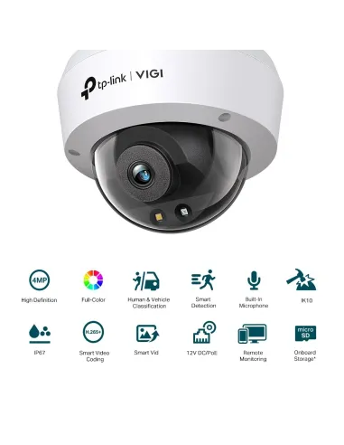 TP-Link VIGI C240 Cámara de Videovigilancia de Exterior Tipo Domo IP67 2.8mm 4MP Blanca