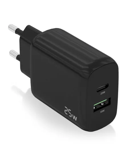 Aisens A110-0759 Cargador USB-A y USB-C 25 W Negro