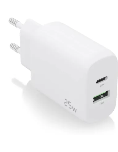 Aisens A110-0758 Cargador USB-A y USB-C 25 W Blanco