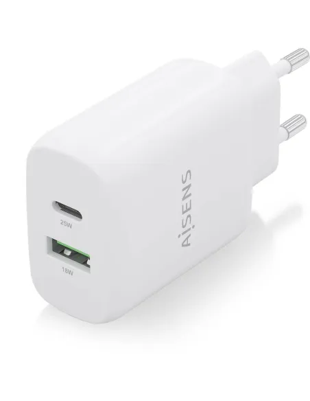 Aisens A110-0758 Cargador USB-A y USB-C 25 W Blanco