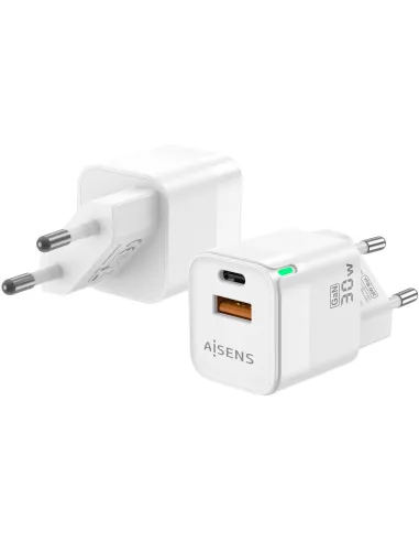 Aisens ASCH-30W2P004-W Cargador USB-A y USB-C Blanco