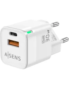 Aisens ASCH-30W2P004-W Cargador USB-A y USB-C 30W Blanco-ADAP58237