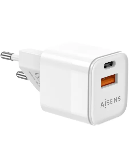 Aisens ASCH-20W2P002-W Cargador USB-A y USB-C 20W Blanco