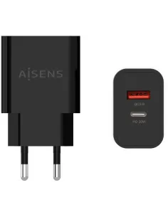 Aisens A110-0682 Cargador USB-A y USB-C 20 W Negro-ADAP57371