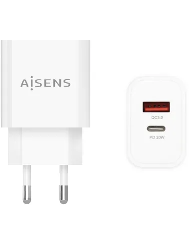 Aisens A110-0681 Cargador USB-A y USB-C 20 W Blanco