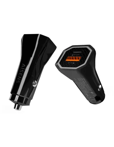 Aisens ASCH-CAR2PQC-BK Cargador de Coche Encendedor de Cigarrillos USB-A/USB-C Negro