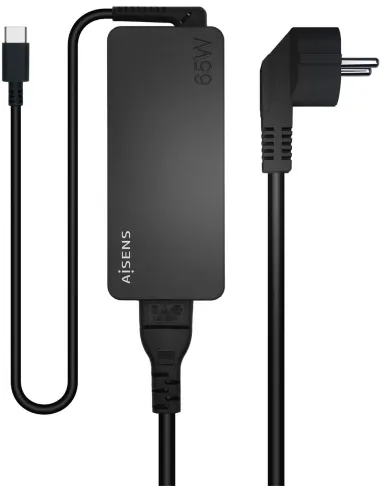 Aisens ASCH-1PD65D-BK Cargador USB-C 65 W 1,2M Negro