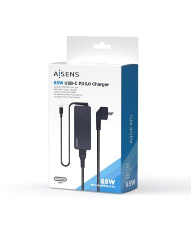 Aisens ASCH-1PD65D-BK Cargador USB-C 65 W 1,2M Negro