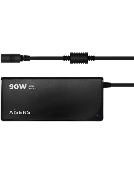 Aisens ASLC-90WAUTO-BK Cargador Portátil 90 W 12 Conectores + USB-A 1.2M Negro