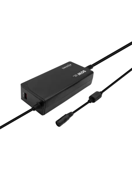 Aisens ASLC-90WAUTO-BK Cargador Portátil 90 W 12 Conectores + USB-A 1.2M Negro