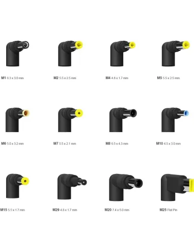 Aisens ASLC-90WAUTO-BK Cargador Portátil 90 W 12 Conectores + USB-A 1.2M Negro