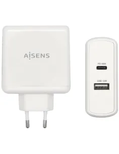 Aisens ASCH-2PD45A-W Cargador Carga Rápida USB-A y USB-C 57 W Blanco-ADAP54607
