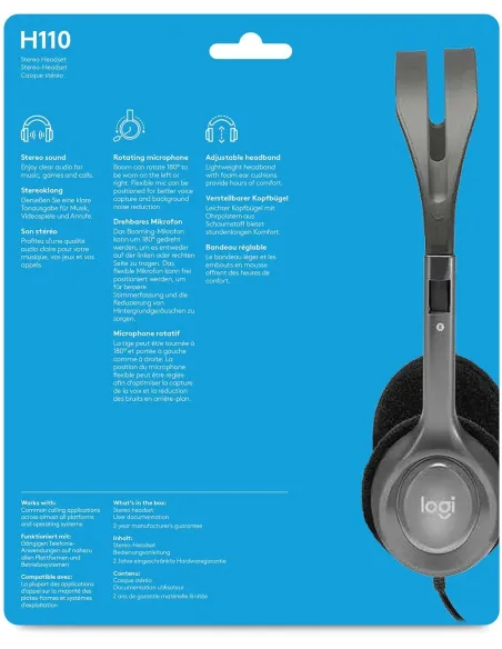 Logitech H110 Auriculares con Micrófono