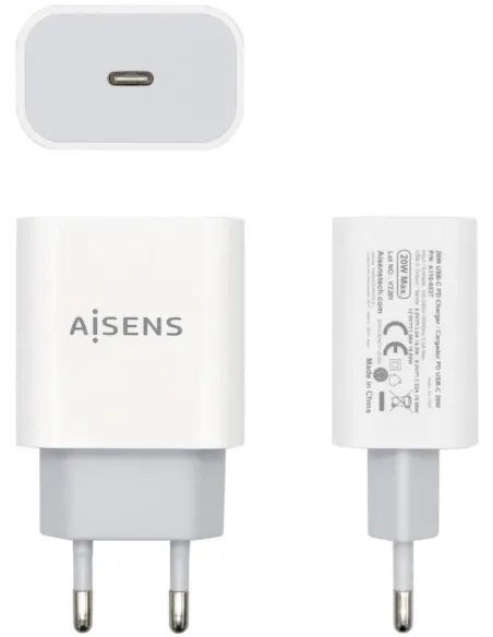 Aisens A110-0537 Cargador USB-C 20 W Blanco
