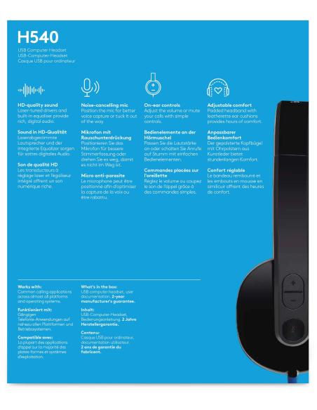 Logitech H540 Auriculares Negros