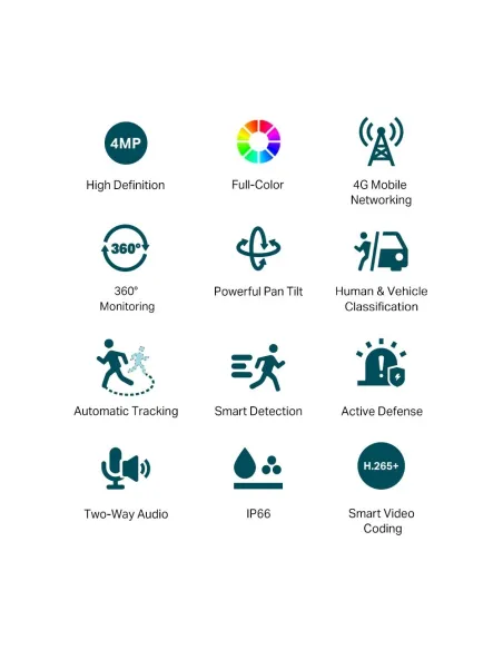 TP-Link VIGI C540 4G Cámara de Videovigilancia de Exterior IP66 4mm 4MP Blanca