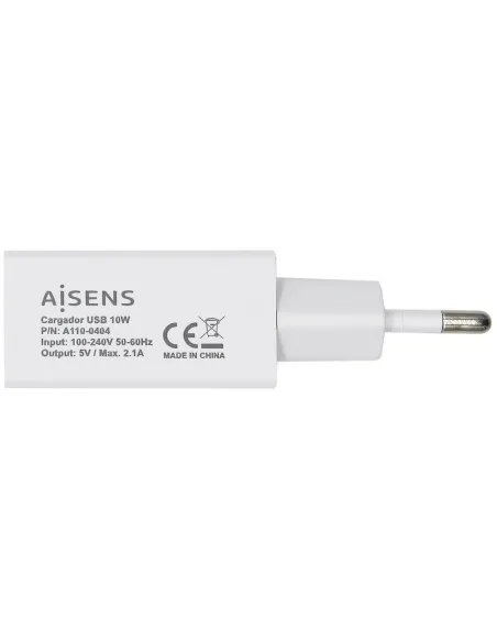 Aisens A110-0404 Cargador USB-A 10 W Blanco