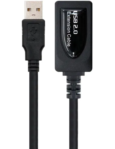 Nanocable 10.01.0211 Prolongador con Amplificador Cable USB 2.0 USB-A Macho a USB-A Hembra 5M Negro