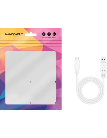 Nanocable 10.01.4000-W Cable USB-A a USB-C 3.2 Gen2 Macho/Hembra 50cm Blanco