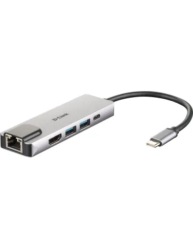 D-Link DUB-M520 Hub USB-C a USB-A/USB-C/HDMI/RJ-45 5 Puertos Gris
