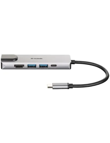 D-Link DUB-M520 Hub USB-C a USB-A/USB-C/HDMI/RJ-45 5 Puertos Gris