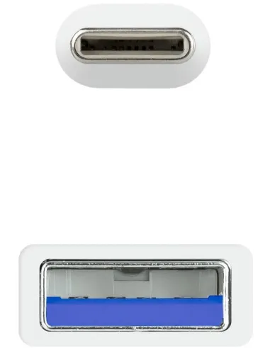 Nanocable 10.01.4001-W Cable USB-A a USB-C 3.2 Gen2 Macho/Hembra 1M Blanco