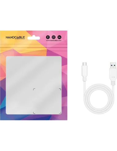 Nanocable 10.01.4001-W Cable USB-A a USB-C 3.2 Gen2 Macho/Hembra 1M Blanco