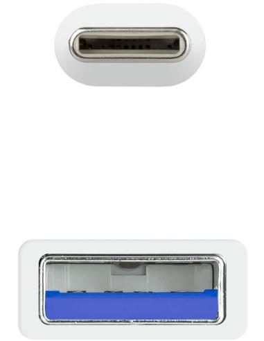 Nanocable 10.01.4002-W Cable USB-A a USB-C 3.2 Gen2 Macho/Hembra 2M Blanco