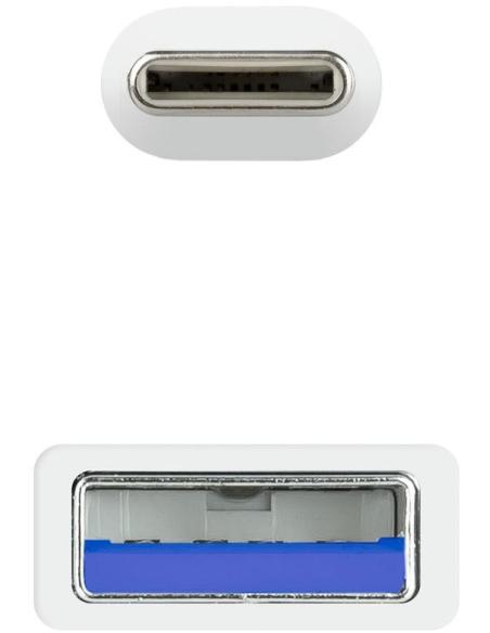 Nanocable 10.01.4002-W Cable USB-A a USB-C 3.2 Gen2 Macho/Hembra 2M Blanco